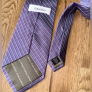 Calvin Klein extra long silk tie purple